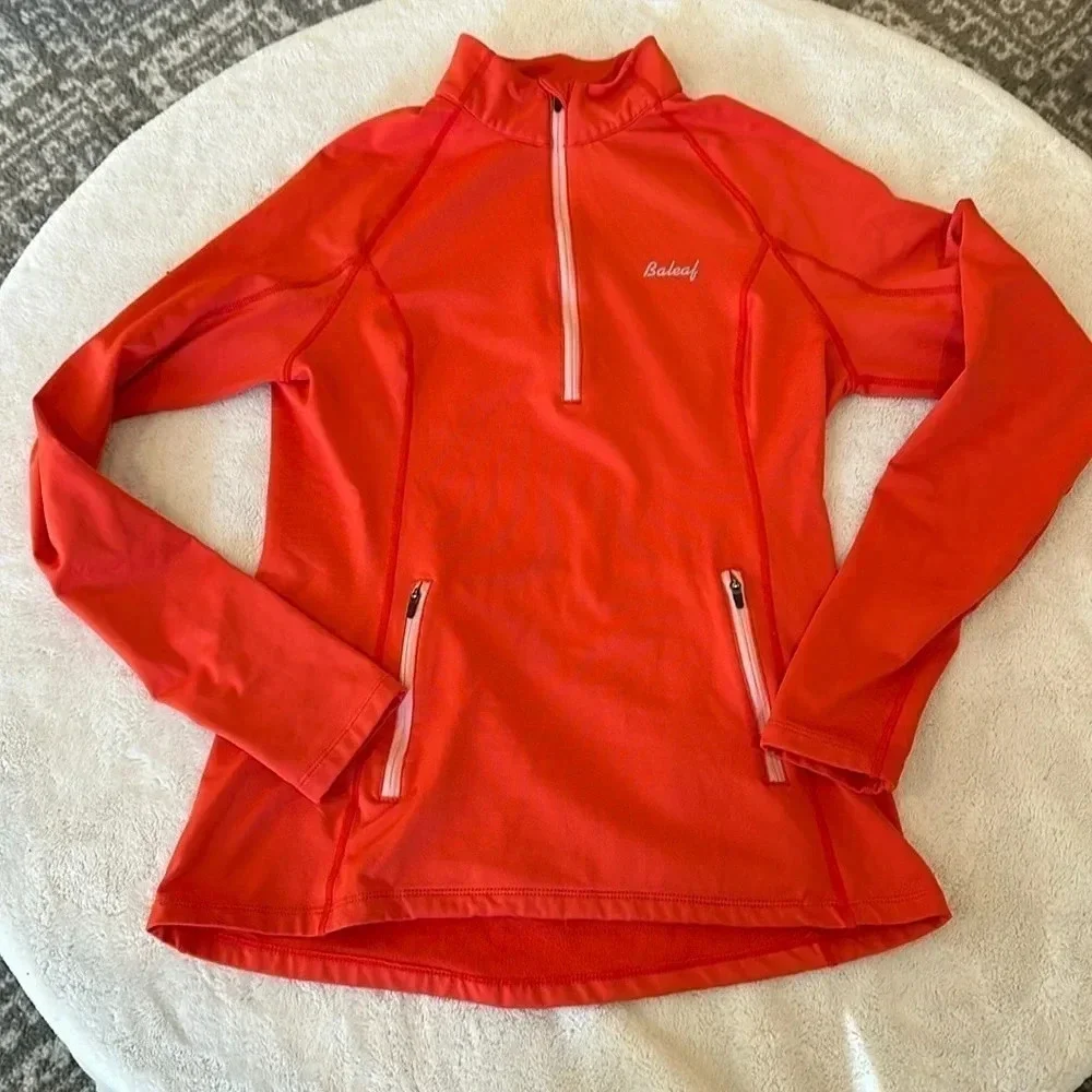 BAYLEAF Sport Women’s Yoga Thermal Quarter zip in coral color size M - Picture 1 of 9